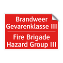 Brandweer Gevarenklasse III - Fire Brigade Hazard Group III