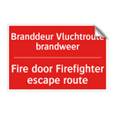 Branddeur Vluchtroute brandweer - Fire door Firefighter escape route