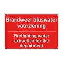 Brandweer bluswater voorziening - Firefighting water extraction for fire department /.../