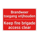 Brandweer toegang vrijhouden - Keep fire brigade access clear