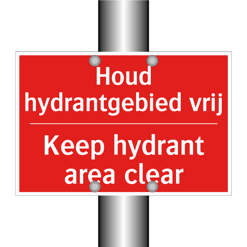 Houd hydrantgebied vrij - Keep hydrant area clear