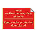Houd rookbeschermingsdeur gesloten - Keep smoke protection door closed