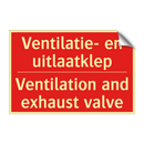 Ventilatie- en uitlaatklep - Ventilation and exhaust valve