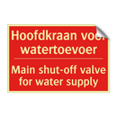 Hoofdkraan voor watertoevoer - Main shut-off valve for water supply