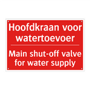 Hoofdkraan voor watertoevoer - Main shut-off valve for water supply