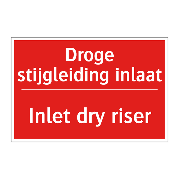 Droge stijgleiding inlaat - Inlet dry riser