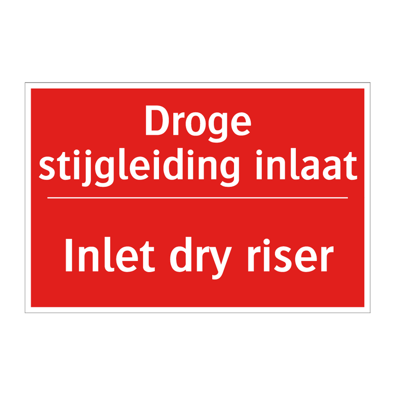 Droge stijgleiding inlaat - Inlet dry riser