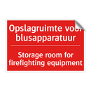 Opslagruimte voor blusapparatuur - Storage room for firefighting equipment