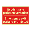 Nooduitgang parkeren verboden - Emergency exit parking prohibited