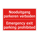 Nooduitgang parkeren verboden - Emergency exit parking prohibited