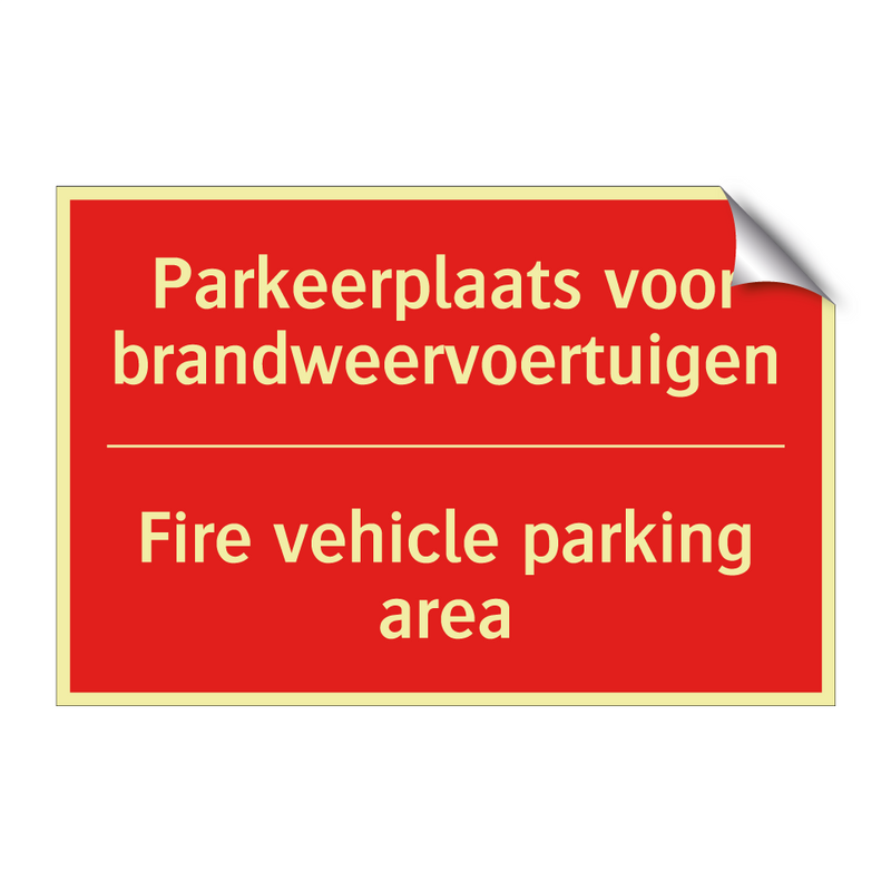 Parkeerplaats voor brandweervoertuigen - Fire vehicle parking area