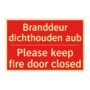 Branddeur dichthouden aub - Please keep fire door closed