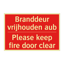 Branddeur vrijhouden aub - Please keep fire door clear