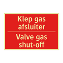 Klep gas afsluiter - Valve gas shut-off