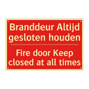 Branddeur Altijd gesloten houden - Fire door Keep closed at all times