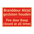 Branddeur Altijd gesloten houden - Fire door Keep closed at all times