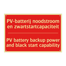 PV-batterij noodstroom en zwartstartcapaciteit /.../ - PV battery backup power and black start /.../