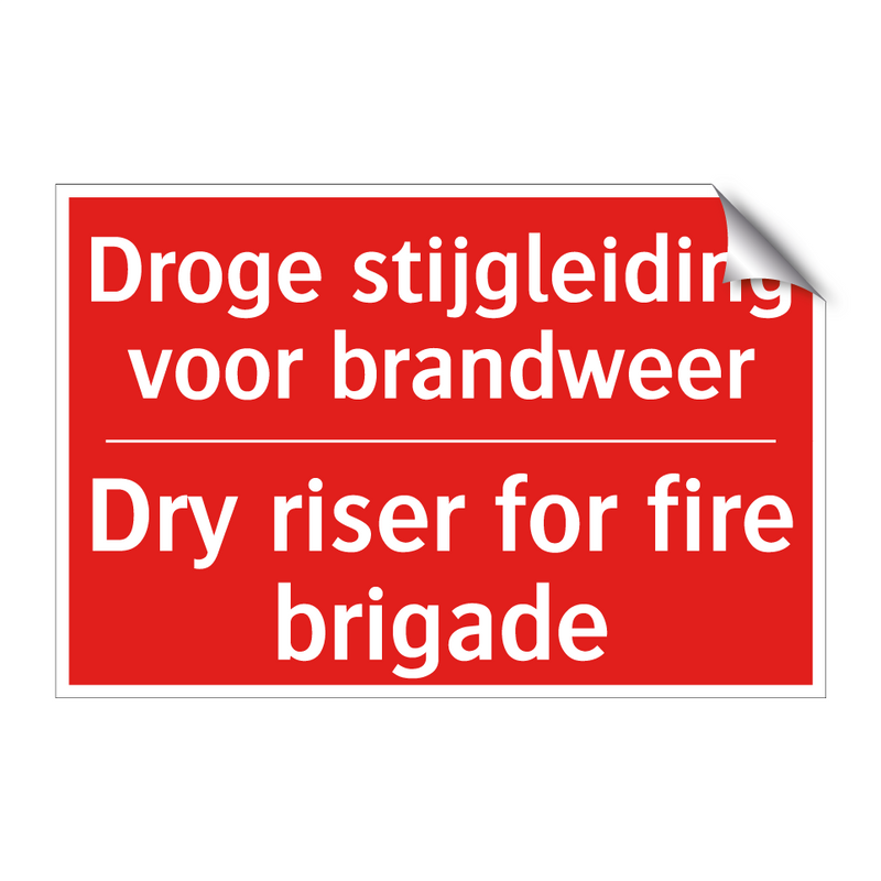 Droge stijgleiding voor brandweer - Dry riser for fire brigade