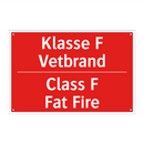 Klasse F - Vetbrand - Class F - Fat Fire