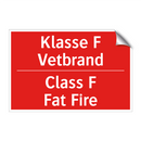 Klasse F - Vetbrand - Class F - Fat Fire