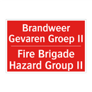 Brandweer Gevaren Groep II - Fire Brigade Hazard Group II