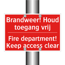 Brandweer! Houd toegang vrij - Fire department! Keep access clear