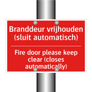 Branddeur vrijhouden (sluit automatisch) - Fire door please keep clear (closes automatically) /.../