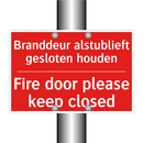 Branddeur alstublieft gesloten houden - Fire door please keep closed