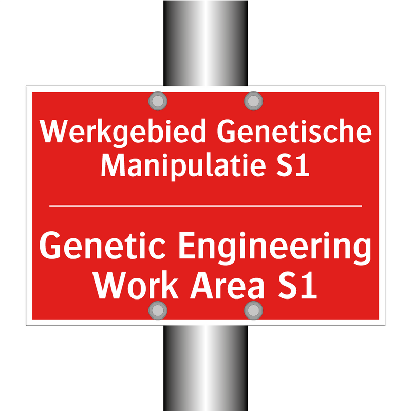 Werkgebied Genetische Manipulatie S1 - Genetic Engineering Work Area S1