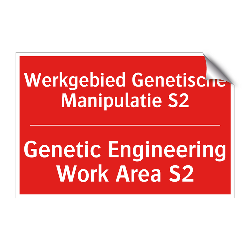 Werkgebied Genetische Manipulatie S2 - Genetic Engineering Work Area S2