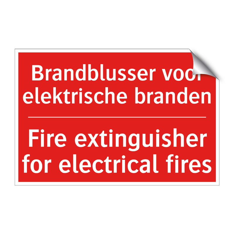 Brandblusser voor elektrische branden - Fire extinguisher for electrical fires