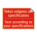 Tekst volgens uw specificaties - Text according to your specifications
