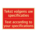 Tekst volgens uw specificaties - Text according to your specifications