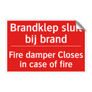 Brandklep sluit bij brand - Fire damper Closes in case of fire