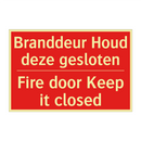 Branddeur Houd deze gesloten - Fire door Keep it closed