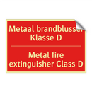 Metaal brandblusser Klasse D - Metal fire extinguisher Class D