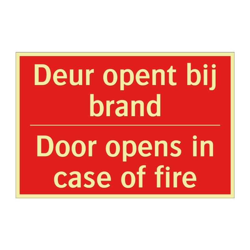 Deur opent bij brand - Door opens in case of fire