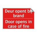 Deur opent bij brand - Door opens in case of fire
