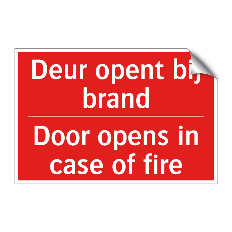 Deur opent bij brand - Door opens in case of fire