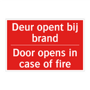 Deur opent bij brand - Door opens in case of fire