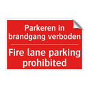 Parkeren in brandgang verboden - Fire lane parking prohibited