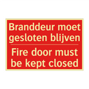 Branddeur moet gesloten blijven - Fire door must be kept closed