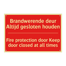 Brandwerende deur Altijd gesloten houden - Fire protection door Keep door closed at /.../
