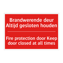 Brandwerende deur Altijd gesloten houden - Fire protection door Keep door closed at /.../