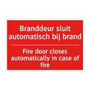 Branddeur sluit automatisch bij brand - Fire door closes automatically in case of /.../