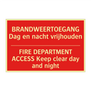 BRANDWEERTOEGANG Dag en nacht vrijhouden - FIRE DEPARTMENT ACCESS Keep clear day and /.../