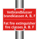 Vetbrandblusser brandklassen A, B, F - Fat fire extinguisher fire classes A. B. F