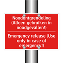 Noodontgrendeling (Alleen gebruiken in noodgevallen!) /.../ - Emergency release (Use only in case of emergency!) /.../