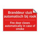 Branddeur sluit automatisch bij rook - Fire door closes automatically in case of /.../