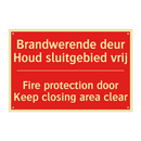 Brandwerende deur Houd sluitgebied vrij - Fire protection door Keep closing area clear